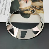 Geometric Hollow Alloy Torques Choker Necklaces For Women