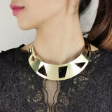 Geometric Hollow Alloy Torques Choker Necklaces For Women