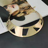 Geometric Hollow Alloy Torques Choker Necklaces For Women
