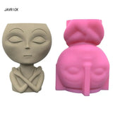 3D Alien Gypsum Silicone Mold for Succulent Plants Pot Candle Holder