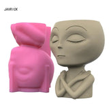 3D Alien Gypsum Silicone Mold for Succulent Plants Pot Candle Holder