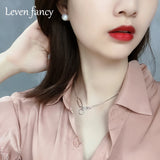 925 Silver Choker Necklace with Circle Pendant Asymmetric Jewelry