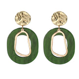 Geometric Acrylic Statement Ear Clip Earrings Vintage Resin Oval Round Earring B