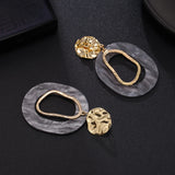 Geometric Acrylic Statement Ear Clip Earrings Vintage Resin Oval Round Earring B
