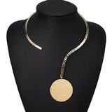 Geometric Alloy Torques Choker Necklaces Metal Bib Collar