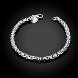 Geometric 925 Sterling Silver Bracelet, Fashion Gift for Lady Girls