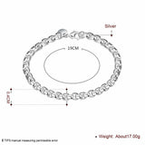 Geometric 925 Sterling Silver Bracelet, Fashion Gift for Lady Girls