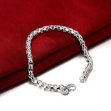 Geometric 925 Sterling Silver Bracelet, Fashion Gift for Lady Girls
