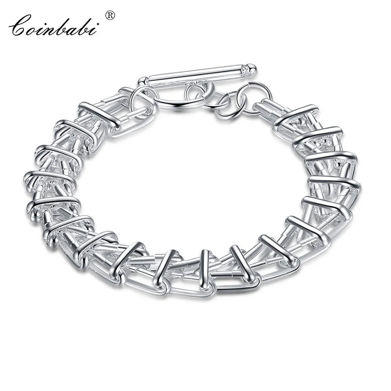 Geometric 925 Sterling Silver Bracelet for Women