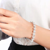 Geometric 925 Sterling Silver Bracelet for Women