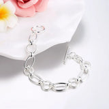 Geometric Silver Toggle Bracelet, 925 Sterling Silver Gift for Her