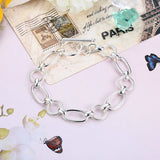 Geometric Silver Toggle Bracelet, 925 Sterling Silver Gift for Her