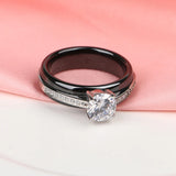 Geometric CZ Rhinestone Rings Ceramic Wedding Gift