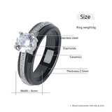 Geometric CZ Rhinestone Rings Ceramic Wedding Gift