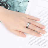 Geometric CZ Rhinestone Rings Ceramic Wedding Gift