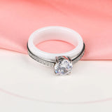 Geometric CZ Rhinestone Rings Ceramic Wedding Gift