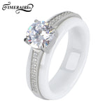 Geometric CZ Rhinestone Rings Ceramic Wedding Gift