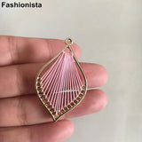 Geometric Charms Pendant 26x43mm Rhombus Necklace Earrings Findings