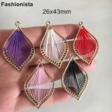 Geometric Charms Pendant 26x43mm Rhombus Necklace Earrings Findings