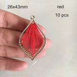 Geometric Charms Pendant 26x43mm Rhombus Necklace Earrings Findings