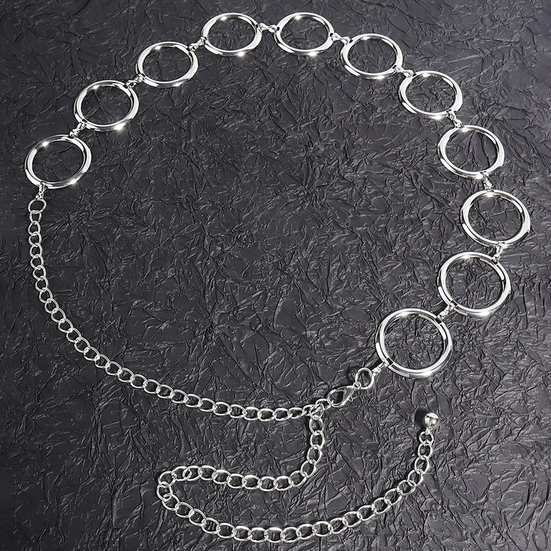 Geometric Circle Metal Belts Europe United States Waist Chain