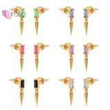 Geometric Cone Stud Earrings 925 Silver Ear Needle Birthday Jewelry