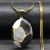 Colorful Enamel Pendant Necklace Stainless Steel Chain NZZZ387