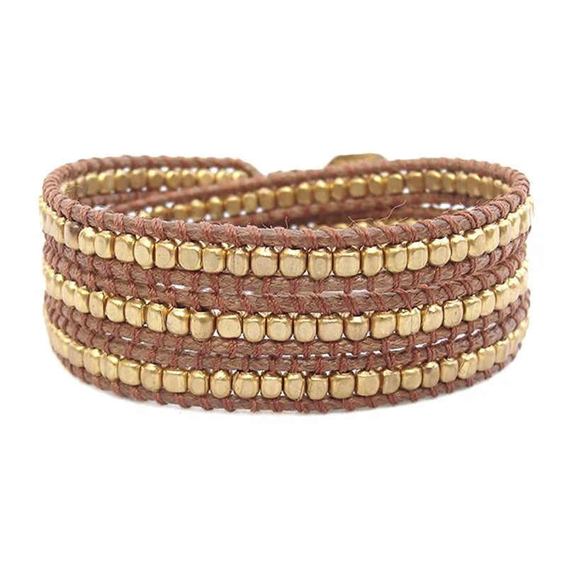 Geometric Copper Beads Wrap Bracelets for Women