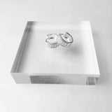Geometric Creole Hoop Earrings 925 Silver Zircon Stones