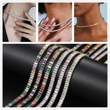 Geometric Crystal Tennis Chains Necklace Women Kpop Iced Out Zirconia