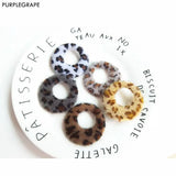 Geometric DIY Earrings Leopard Plush Winter Ring 8pcs