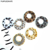Geometric DIY Earrings Leopard Plush Winter Ring 8pcs