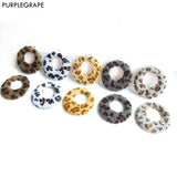 Geometric DIY Earrings Leopard Plush Winter Ring 8pcs