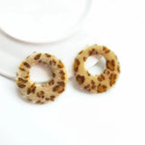 Geometric DIY Earrings Leopard Plush Winter Ring 8pcs