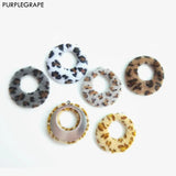 Geometric DIY Earrings Leopard Plush Winter Ring 8pcs