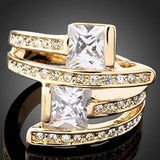Geometric CZ Vintage Ring Women Wedding Engagement Jewelry