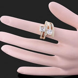 Geometric CZ Vintage Ring Women Wedding Engagement Jewelry