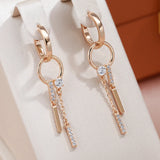 Zircon Tassel Dangle Earrings 585 Ear Hoop Jewelry Girl's Party