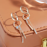 Zircon Tassel Dangle Earrings 585 Ear Hoop Jewelry Girl's Party