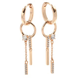 Zircon Tassel Dangle Earrings 585 Ear Hoop Jewelry Girl's Party
