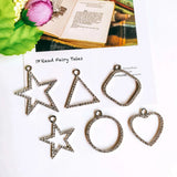 Metal Star Pendant Earring Components DIY Jewelry Finding 6pcs