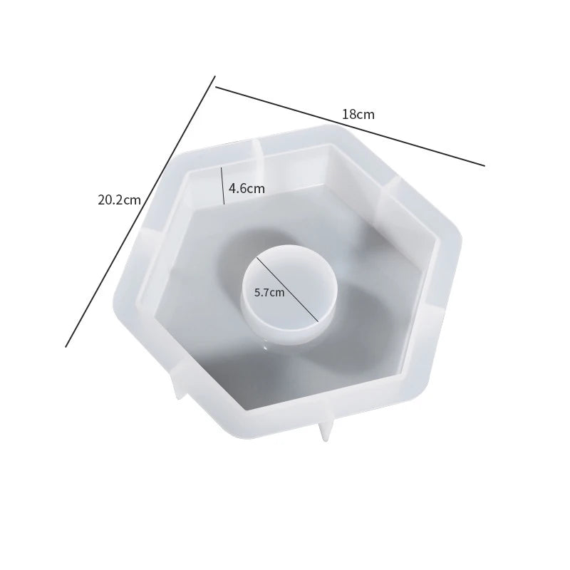 Geometric Clock Epoxy Resin Mold for Home Office Decor