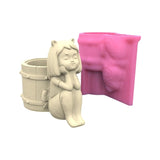 Geometric Girl Barrel Gypsum Silicone Molds Storage Box Mold