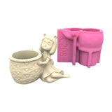 Geometric Girl Baskets Gypsum Silicone Mold