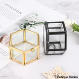Geometric Glass Bead Box Ring Box Clear Glass Jewellery Box
