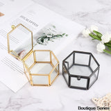 Geometric Glass Bead Box Ring Box Clear Glass Jewellery Box