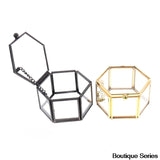 Geometric Glass Bead Box Ring Box Clear Glass Jewellery Box