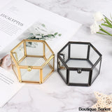 Geometric Glass Bead Box Ring Box Clear Glass Jewellery Box