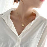 Geometric Silver 925 Necklace Irregular Bump Circle Pendant