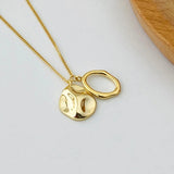 Geometric Silver 925 Necklace Irregular Bump Circle Pendant